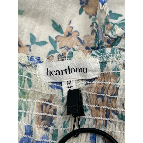 Heartloom Women's Blue Floral Print Smocked Maxi Dress Summer Casual M - Picture 6 of 8